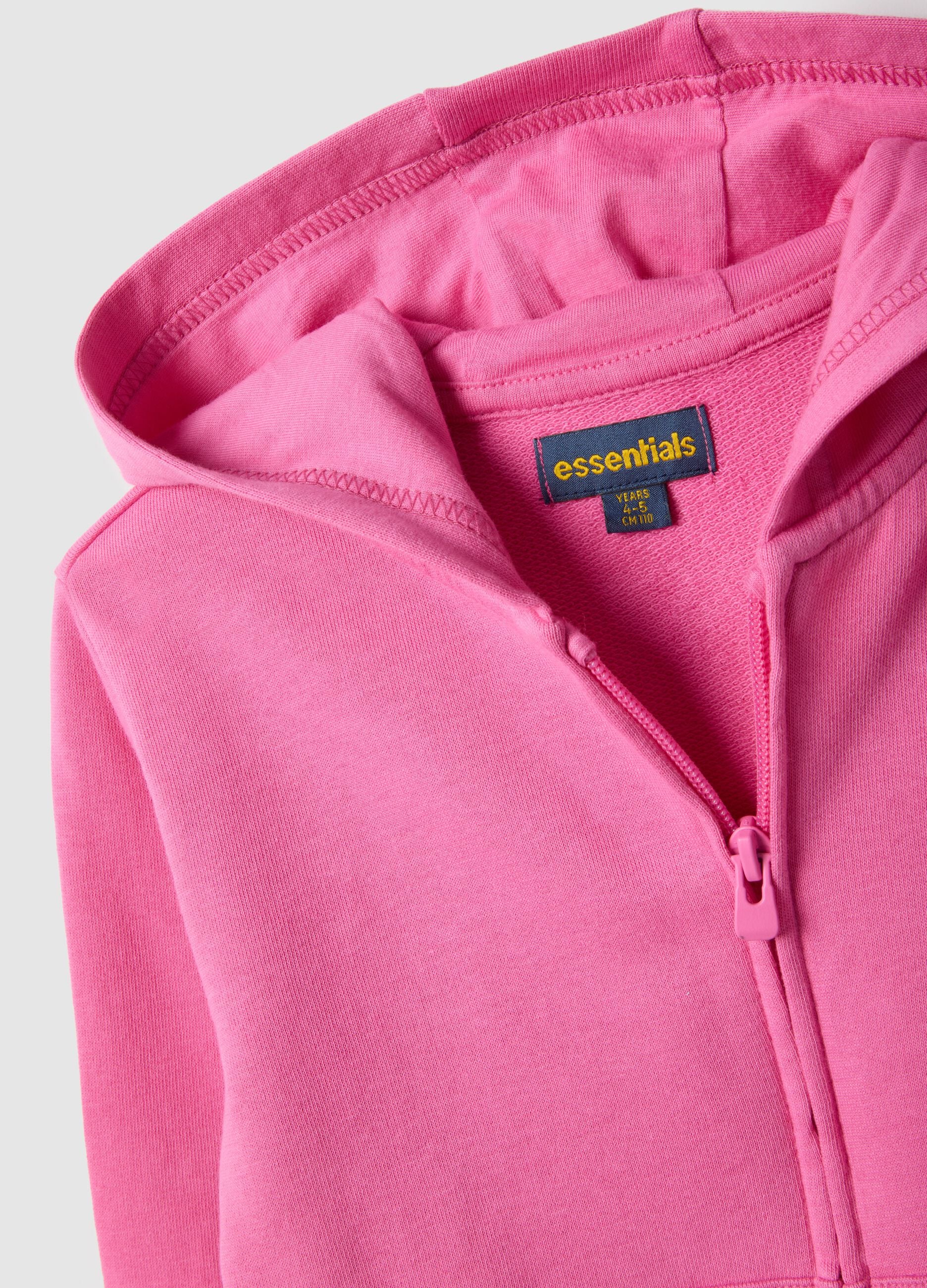 Regular Fit Girls' Pink Cotton Hoodie