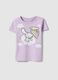 Girls' regular fit purple stretch cotton T-shirt with print_0