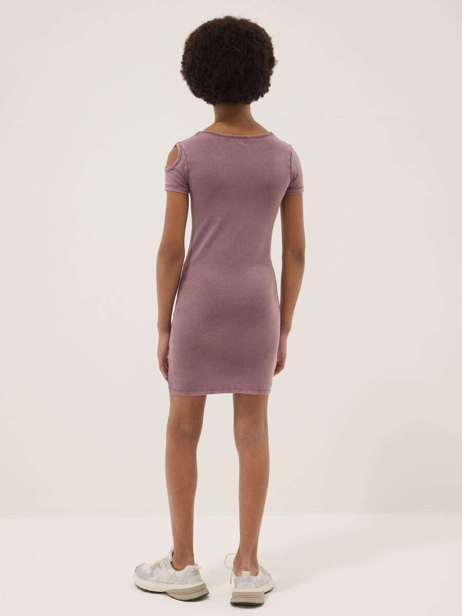 Pink stretch cotton midi dress_1