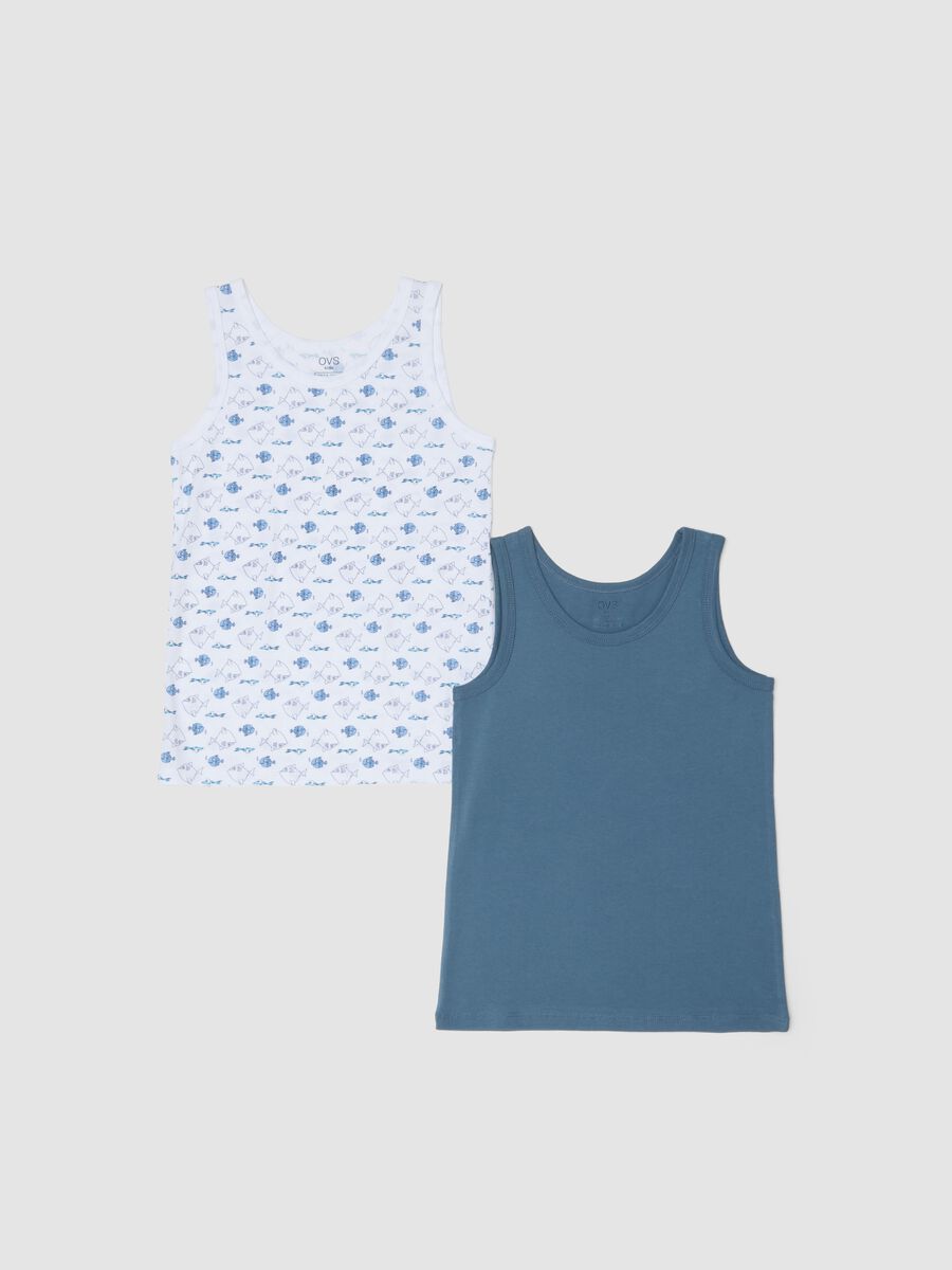 2-pack of boys&rsquo; multicolour pure cotton vests, regular fit_0