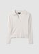 White viscose-blend polo-collar jumper, regular fit_4