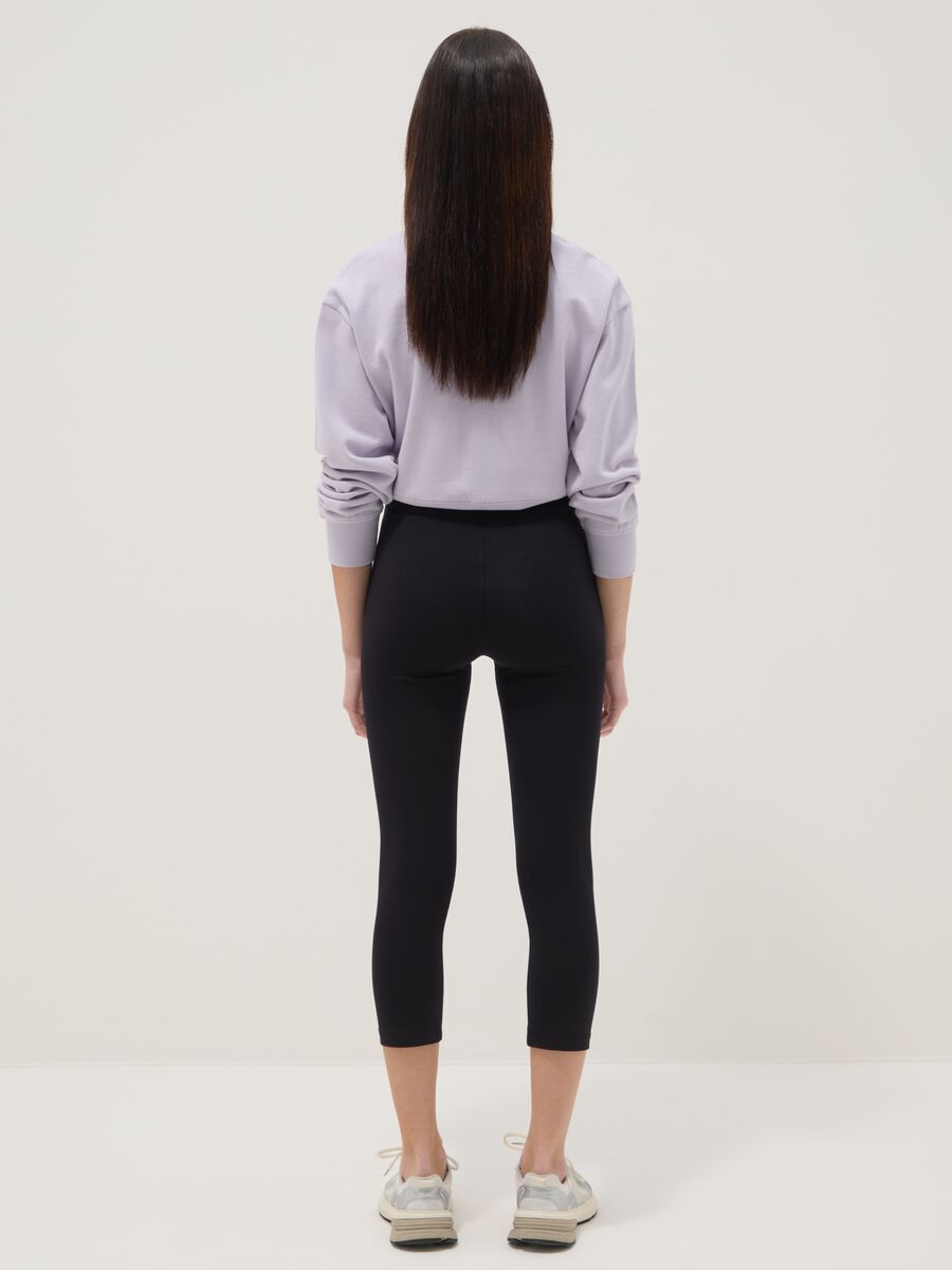 Girls' black cotton blend skinny leggings_1
