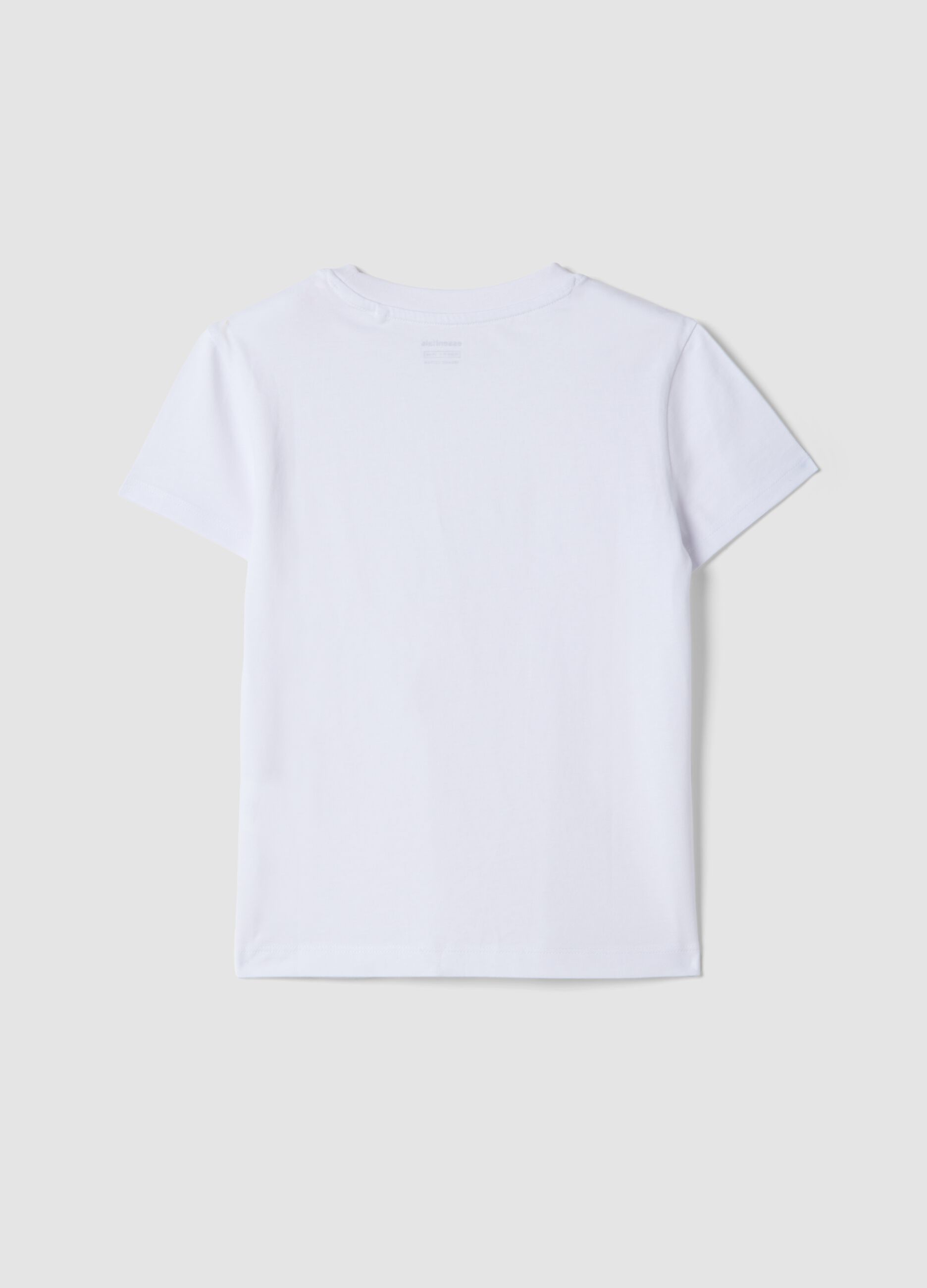 Girls&rsquo; white pure cotton T-shirt, regular fit