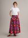 Multicolour midi skirt in pure cotton with elasticated waist_0