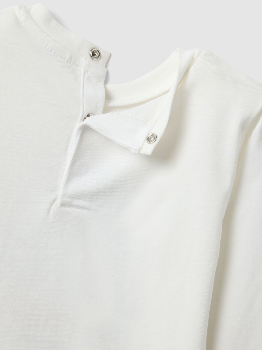 White Long Sleeve Cotton T-Shirt for Children_3