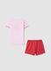 Girls' regular fit multicoloured pure cotton pyjamas with strawberry_1