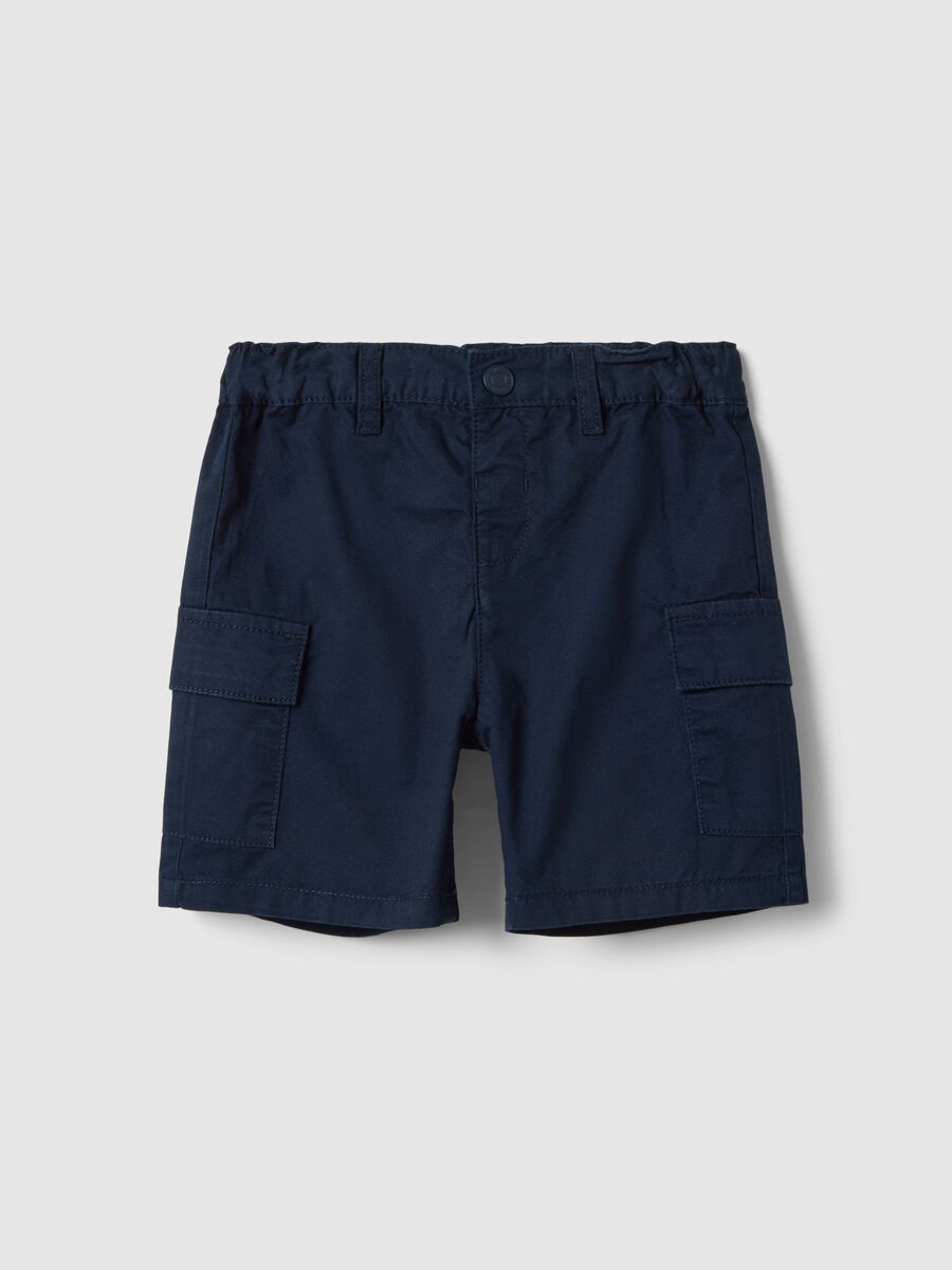 Blue pure cotton boys' cargo shorts regular fit_0