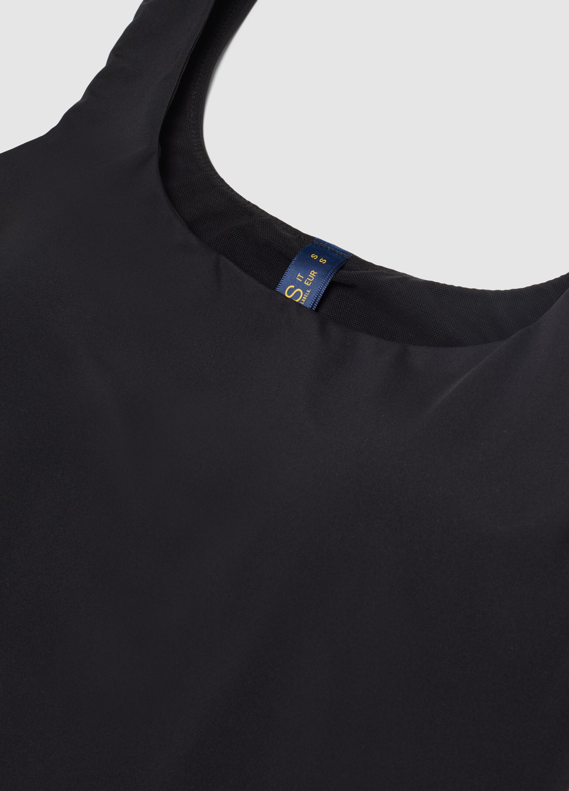 Black regular fit tank top with wide straps