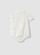 White linen and viscose blend baby bodysuit with mandarin collar_1