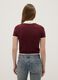 Red cotton blend regular fit polo collar shirt with lettering_2