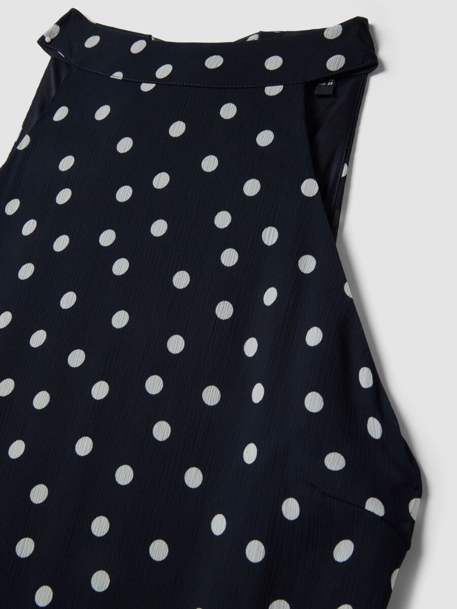 Sleeveless Multicolour Polka Dot Regular Fit Dress_5