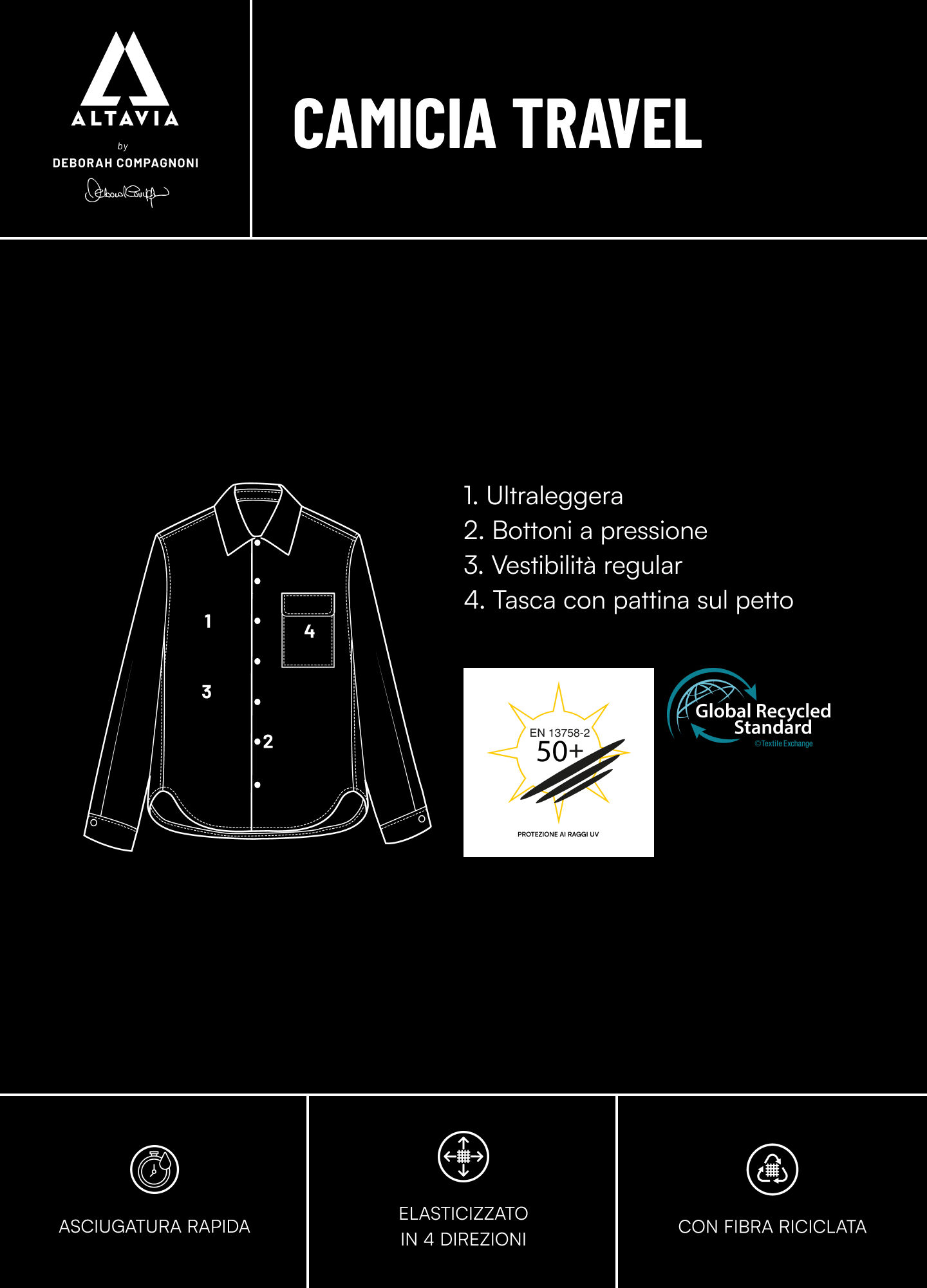 Travel Shirt ALTAVIA WITH DEBORAH COMPAGNONI