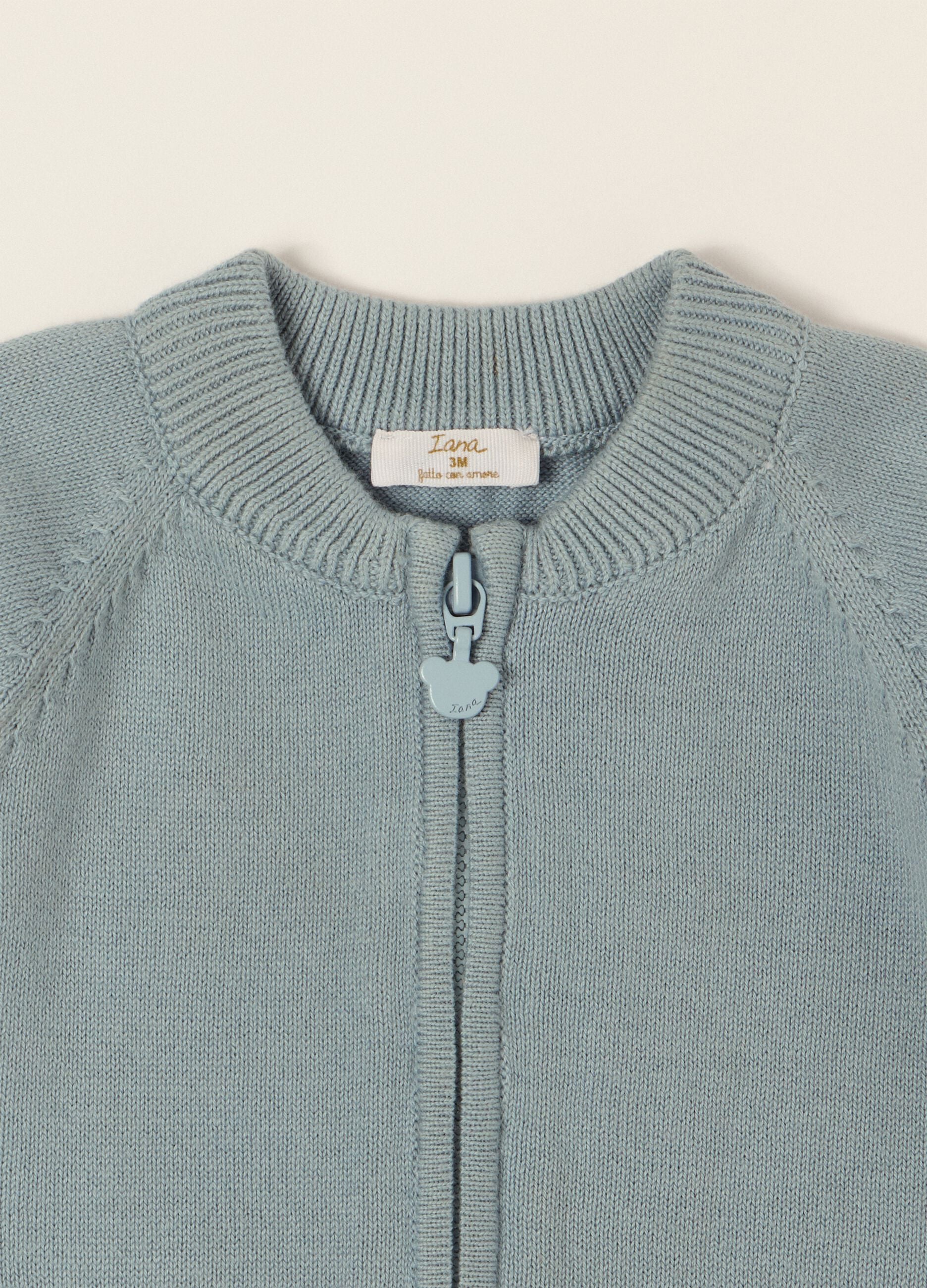 Baby Blue Pure Cotton Cardigan &ndash; Regular Fit