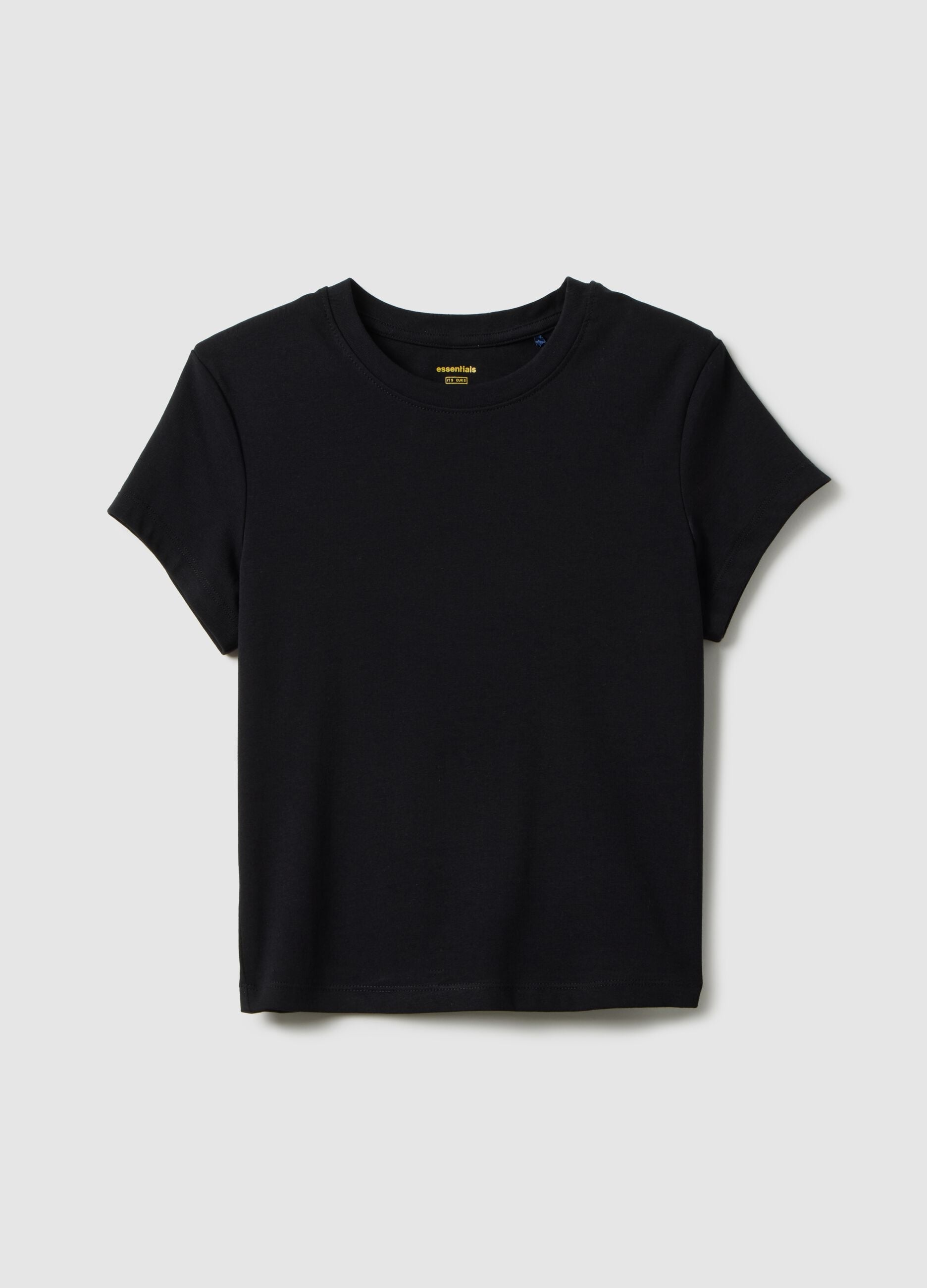 Black Slim Fit Stretch Cotton T-shirt