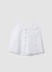 White pure cotton pyjama top with V-neck and floral embroidery, regular fit_4