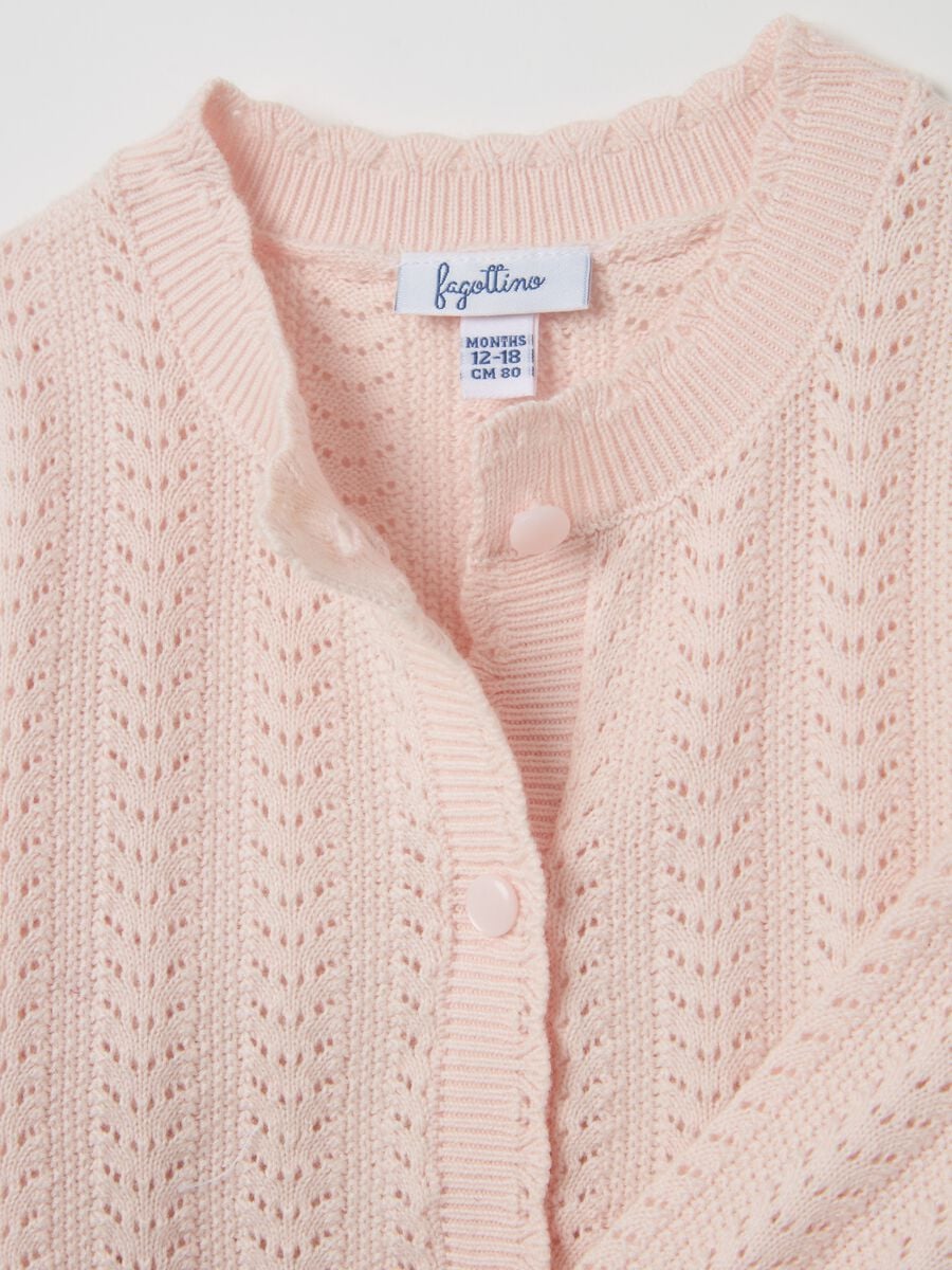 Cardigan in cotone pointelle _2