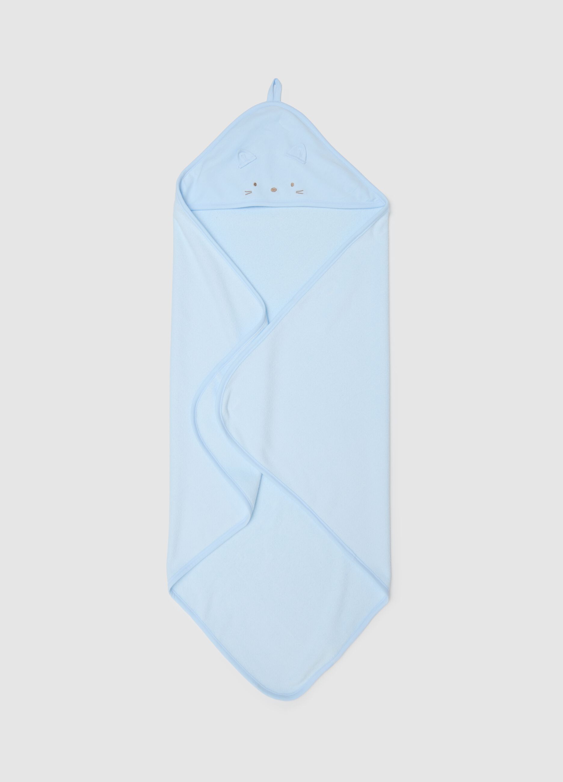 Baby blue bathrobe in cotton blend regular fit