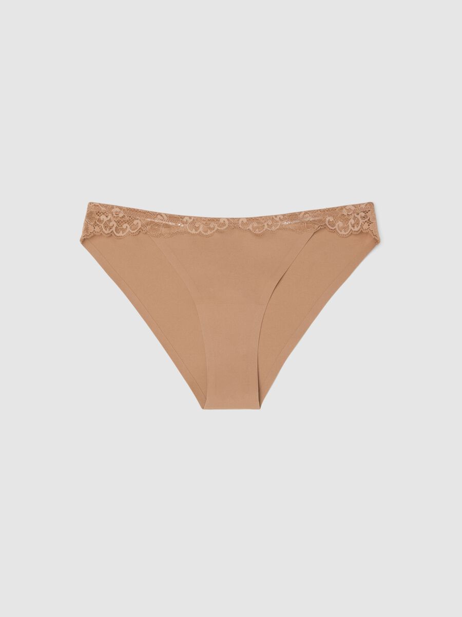Slip beige scuro in microfibra con dettagli in pizzo_4