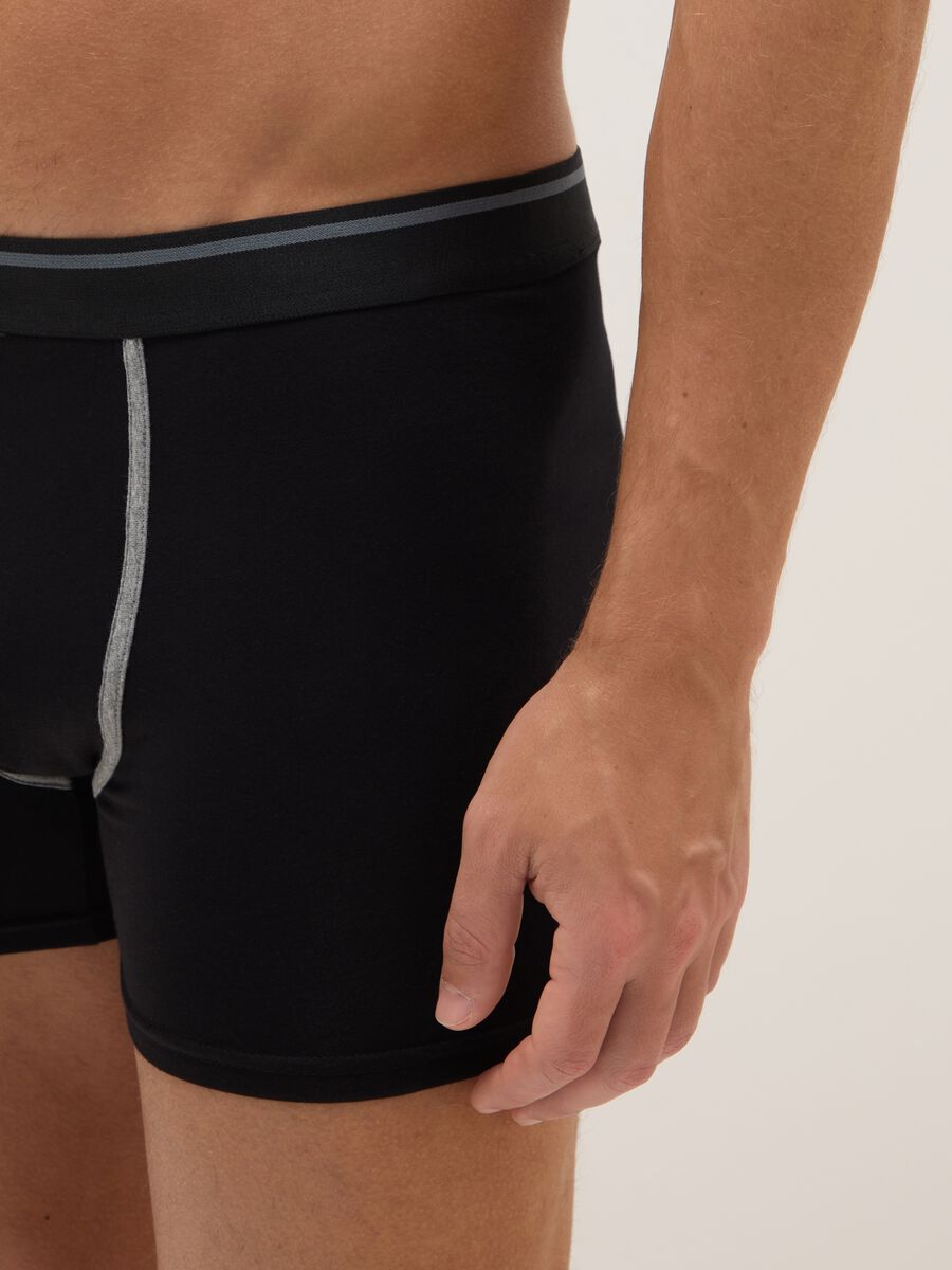 Tripack boxer midi in cotone organico elasticizzato multicolor regular fit_3