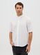 Mandarin shirt in cotton and linen with short sleeves_0