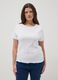 White pure cotton striped regular fit T-shirt_2