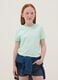 Girl's light blue pure cotton T-shirt regular fit with slogan_0