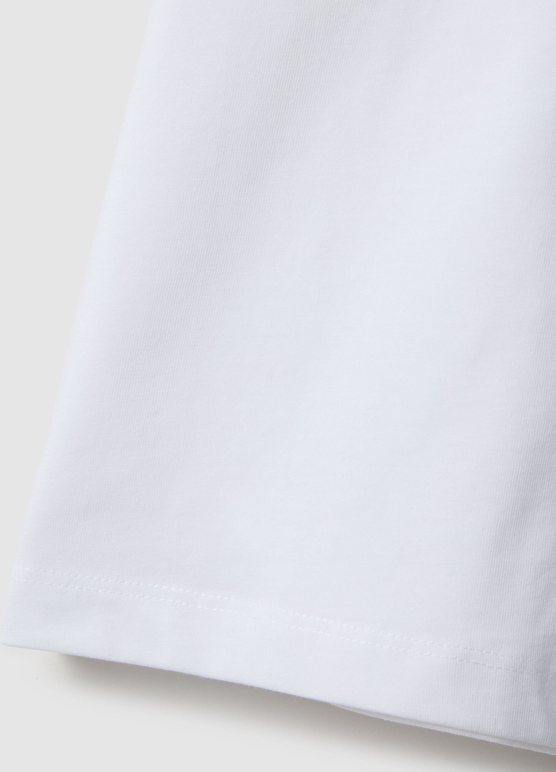 White children's crew neck t-shirt in pure cotton regular fit