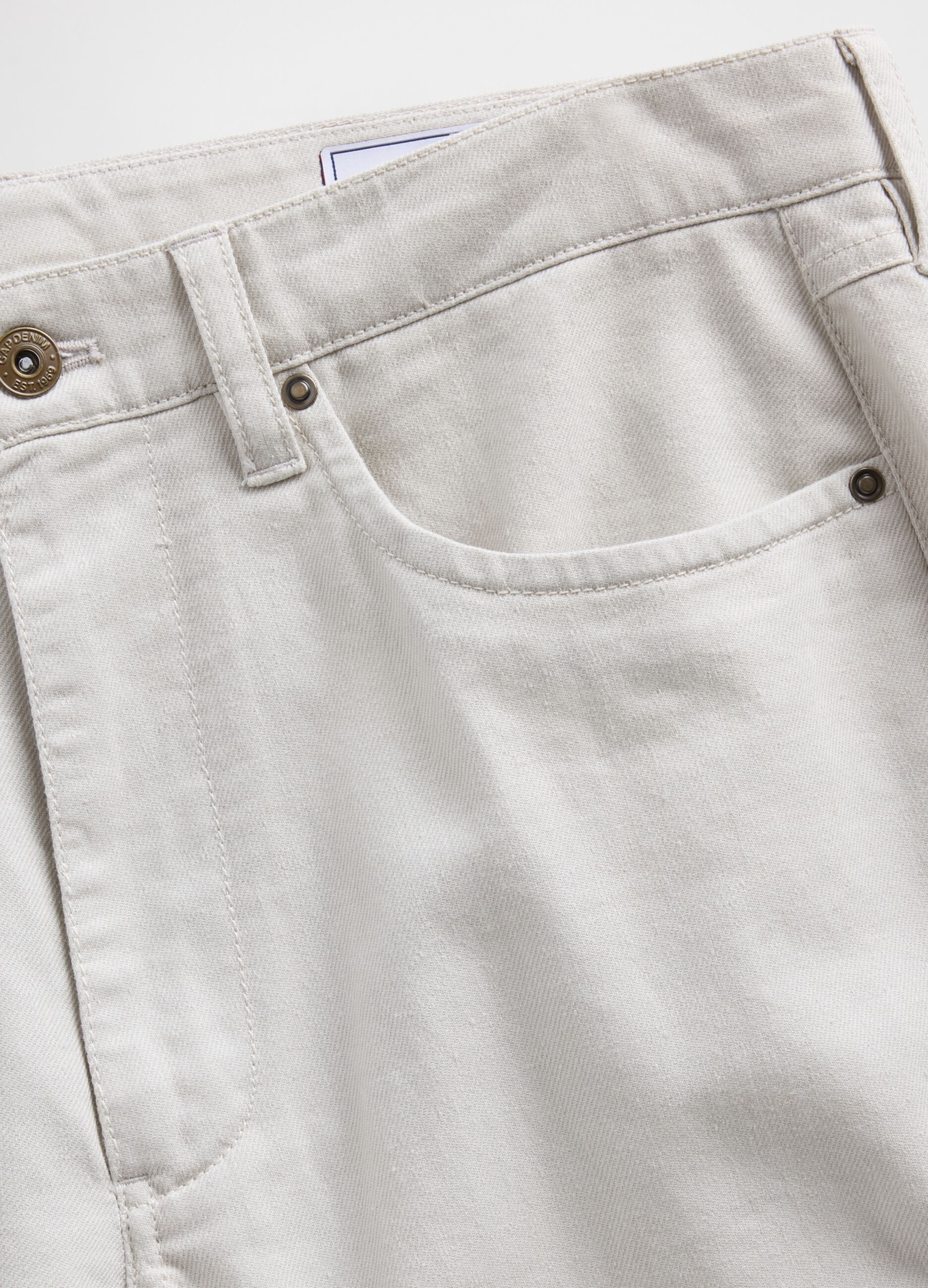 Pantaloni slim fit in misto lino e cotone