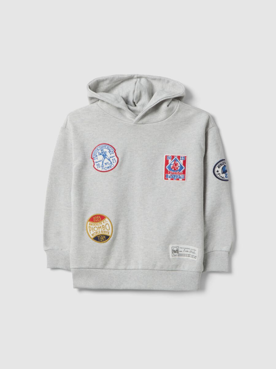 Child's grey regular fit cotton blend sweatshirt with patch_3