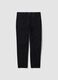 Black slim-fit stretch cotton twill trousers_0
