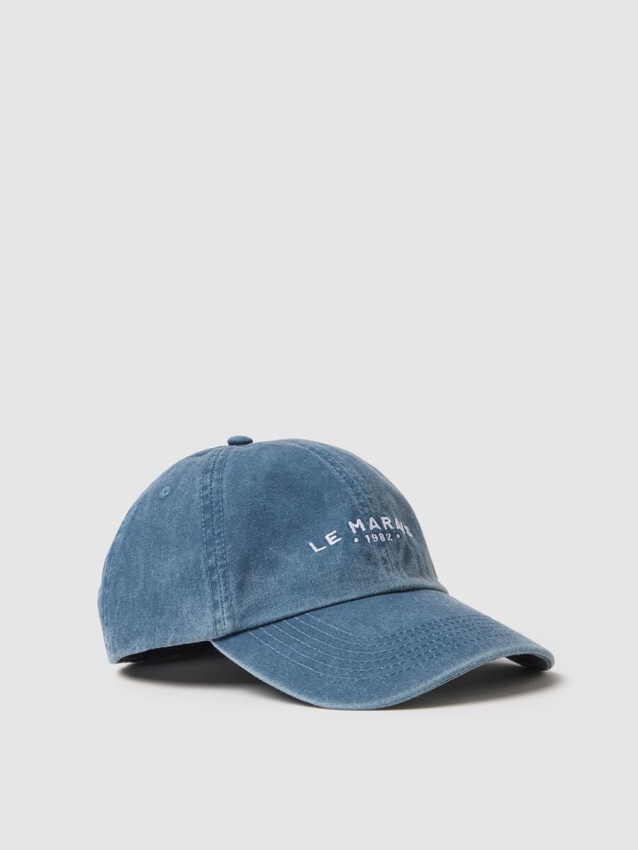 Pure cotton blue baseball cap with embroidery_0
