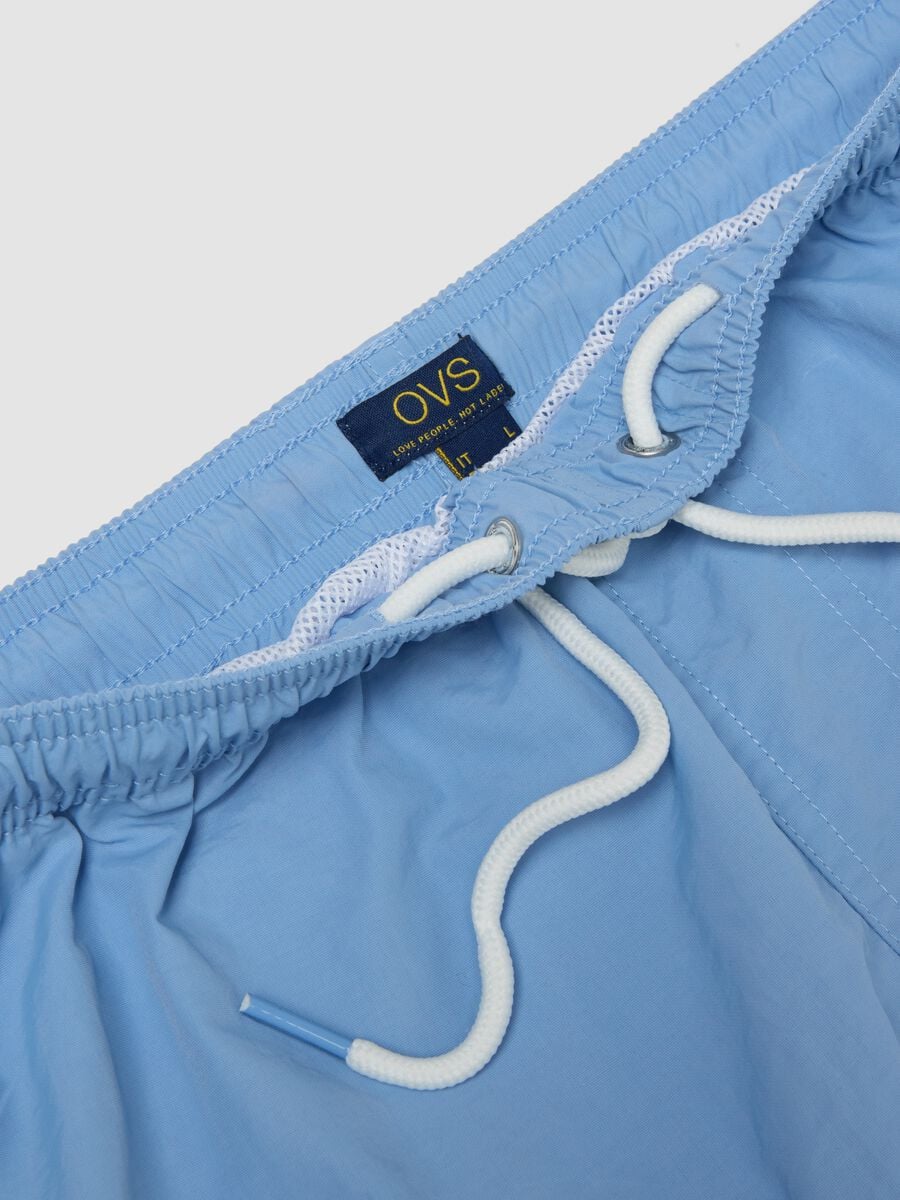 Blue swim shorts with elasticated waist_5