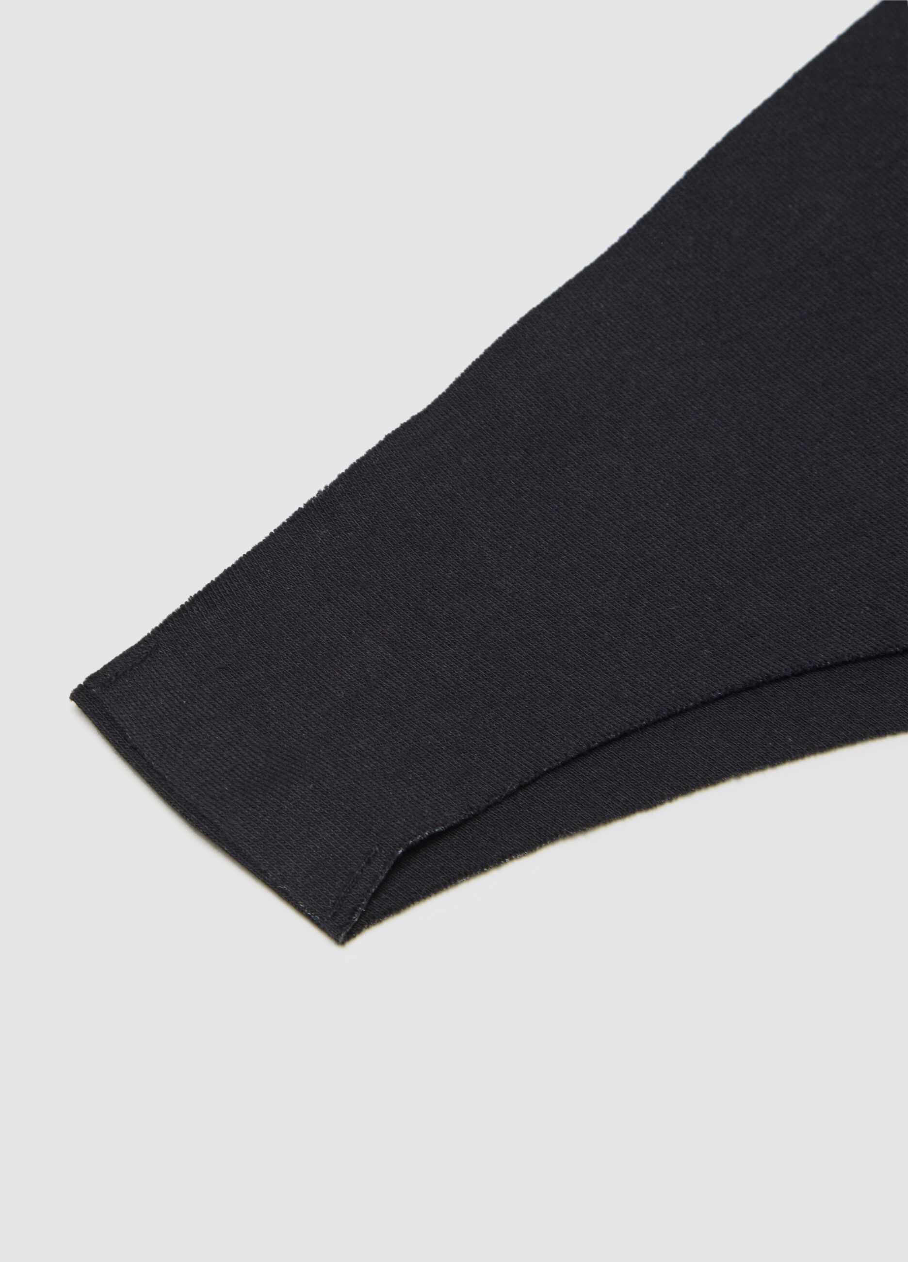 Black Stretch Cotton Thong