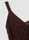 Brown pure cotton crochet waistcoat, regular fit_5