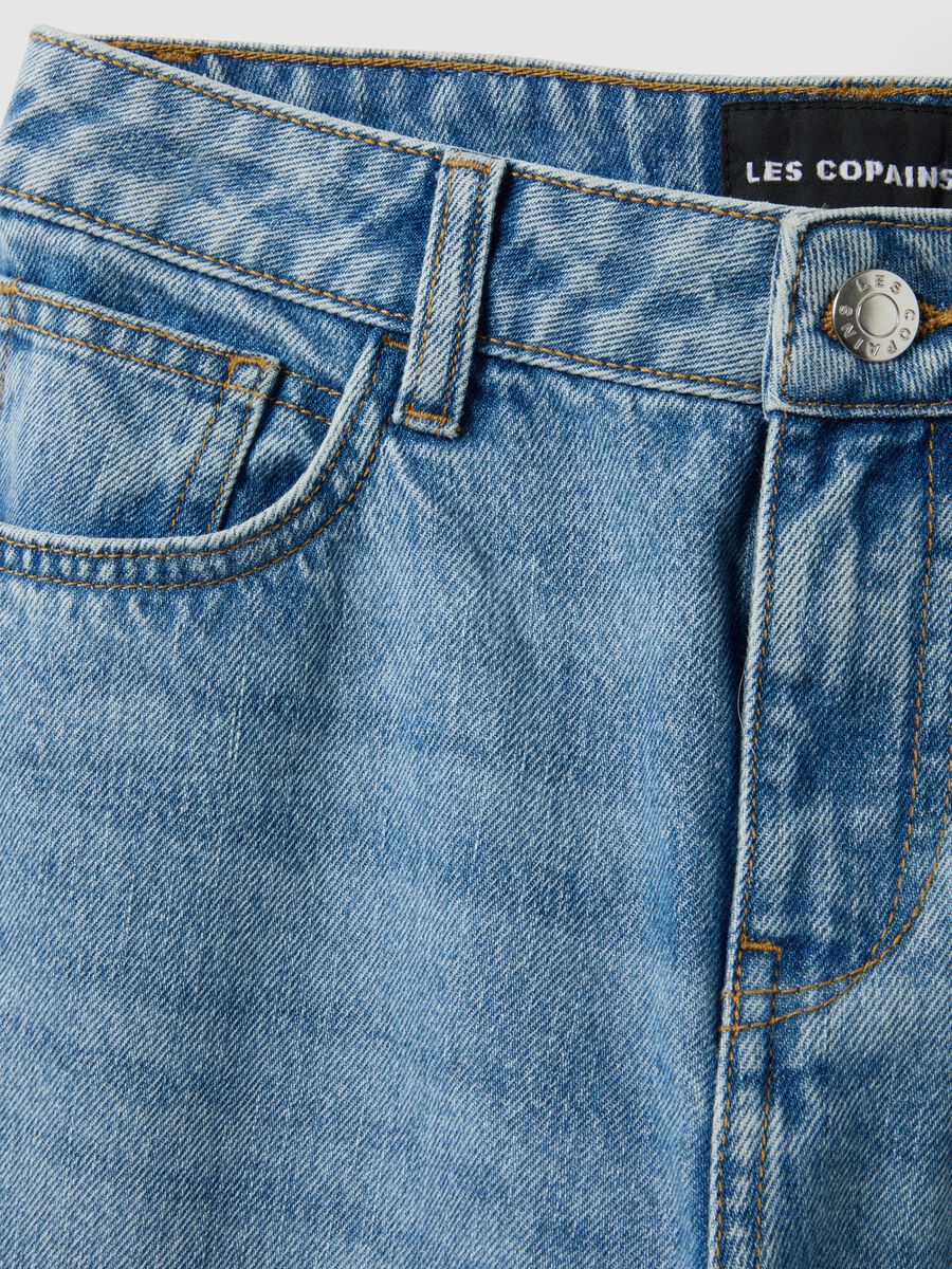 Sky Blue Cotton Wide Leg Jeans_5