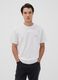 White pure cotton jersey T-shirt with graphic print, regular fit_0