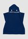 Blue organic cotton hooded poncho_0
