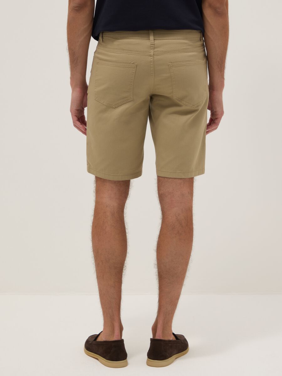 Shorts beige in puro cotone regular fit_2