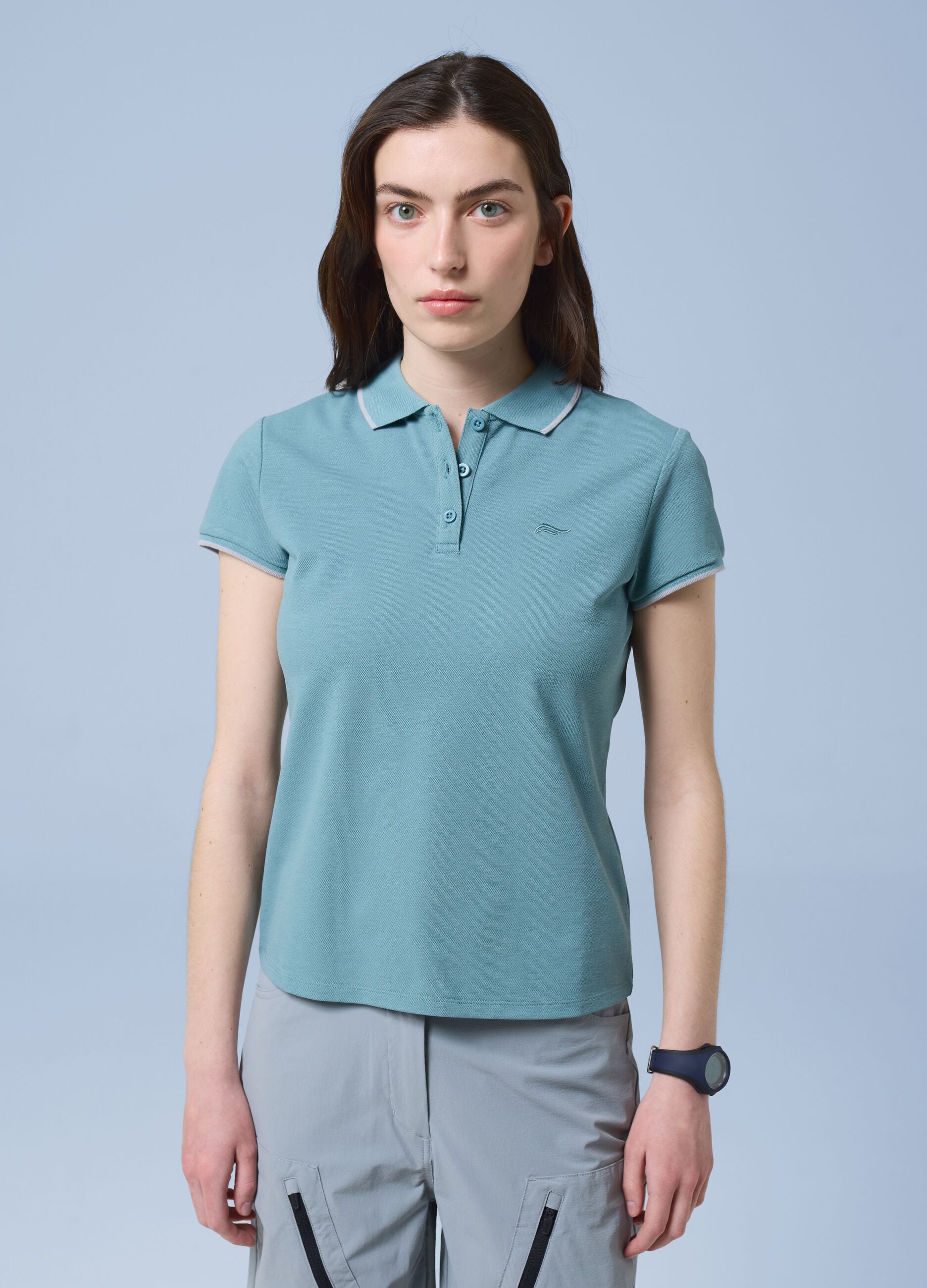 ALTAVIA SAILING green stretch cotton polo shirt