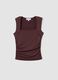 Red stretch tank top with side ruching_0