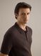 Brown striped short-sleeve pure cotton polo in regular fit_0