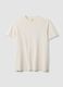 Beige pure cotton regular-fit short-sleeve T-shirt_4