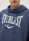 Blue cotton blend hoodie in regular fit with Everlast logo_3