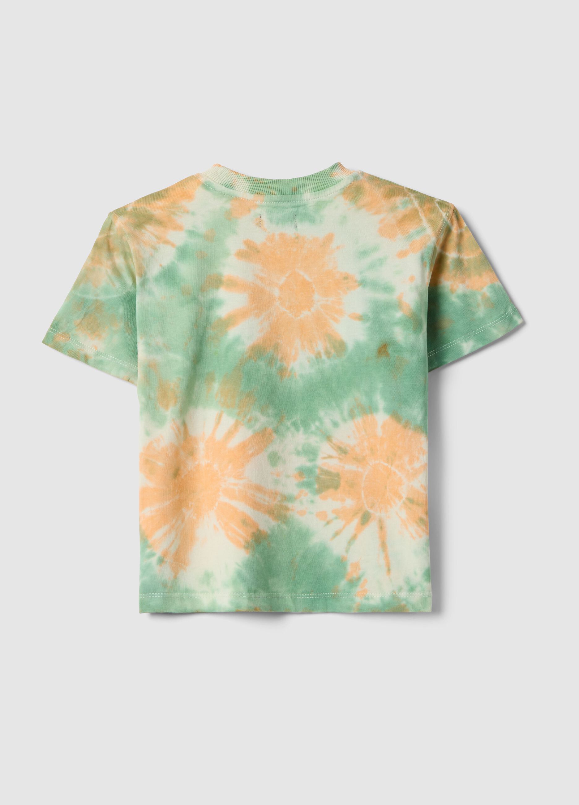Kids' Multicolour Pure Cotton Tie-Dye T-shirt, Regular Fit