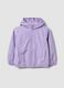Purple hooded rain jacket with zip for girls, regular fit_0
