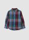 Multicolour pure cotton checked shirt with classic button-down collar_3