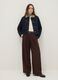 Pure cotton blue regular fit jacket with contrasting collar and pockets_1