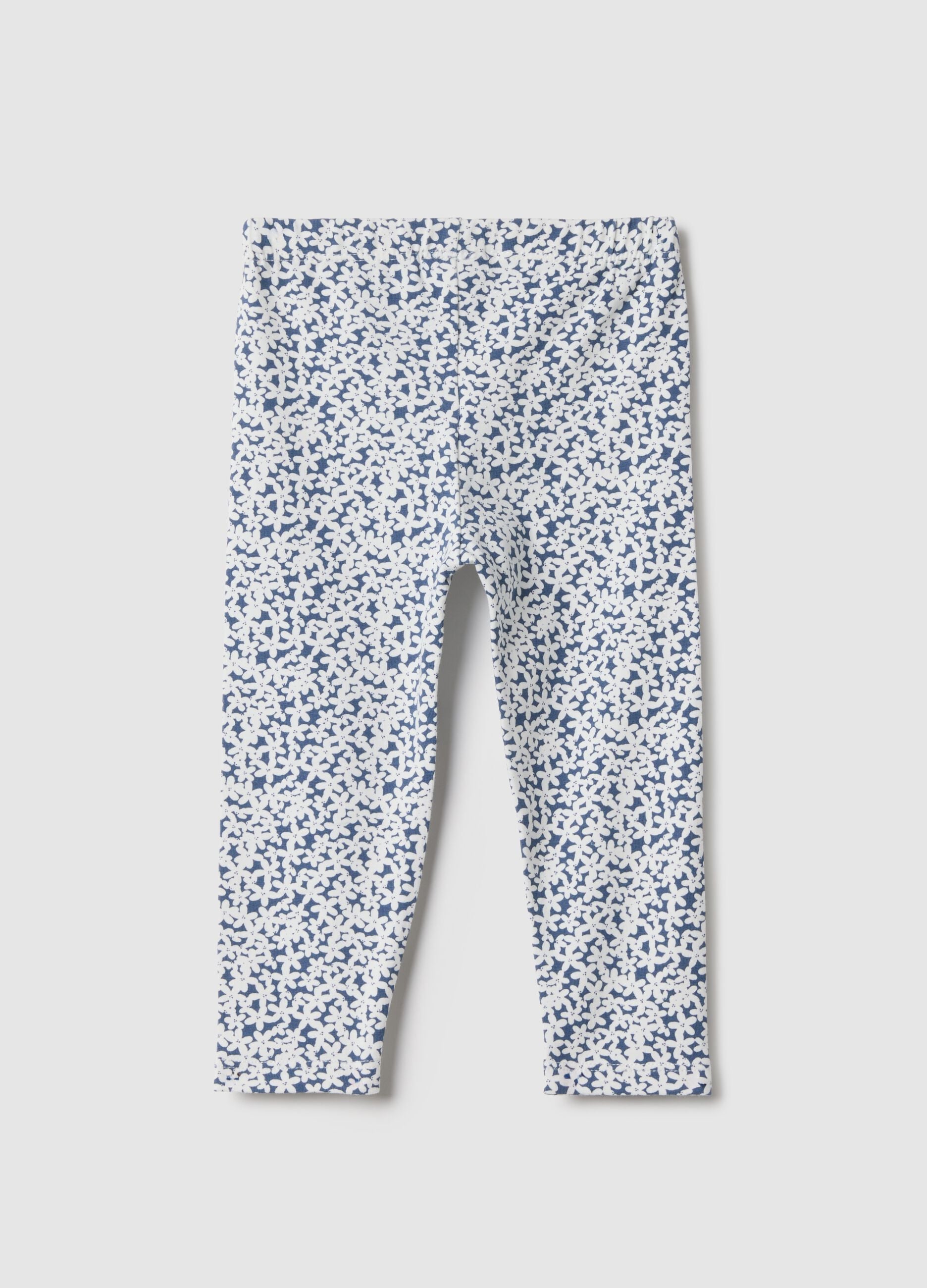 Multicolour stretch cotton leggings for girls, slim fit