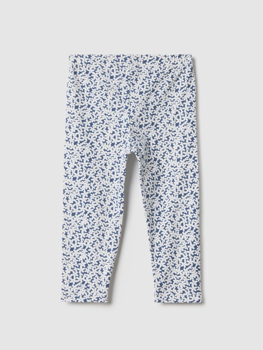 Multicolour stretch cotton leggings for girls, slim fit_1