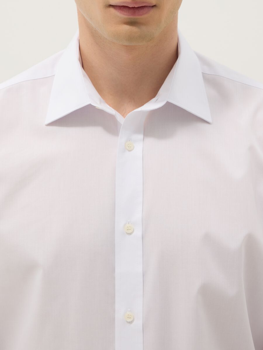White Slim Fit Long Sleeve Shirt_1
